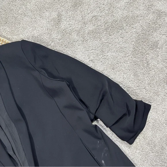 Chico’s Women’s Ruched Sleeve Blazer Open Front Lined Office in Black 2/US 12 - Picture 6 of 14